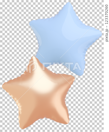 3D画像_星型の風船_水色 3D画像_星型の風船_水色 123370260