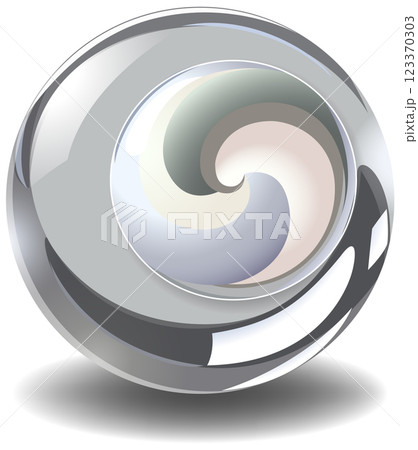Abstract Swirling Yin Yang Sphere 123370303