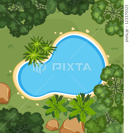 Aerial View of Tropical Oasis 123370325