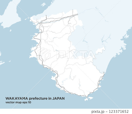 日本の和歌山県の緑色のシンプルなロードマップ 123371652