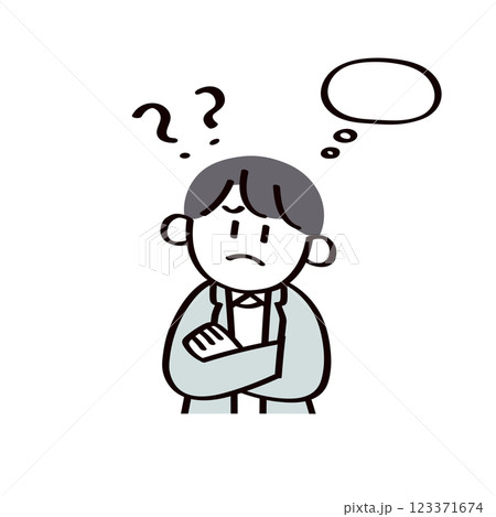 困っているビジネスマンのイラスト 123371674
