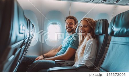 Couple happily flying together, enjoying the...のイラスト素材 [123372003] - PIXTA