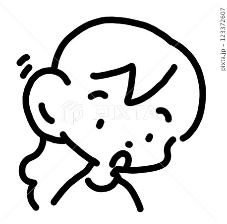 聞き耳を立てる女性のイラスト 123372607