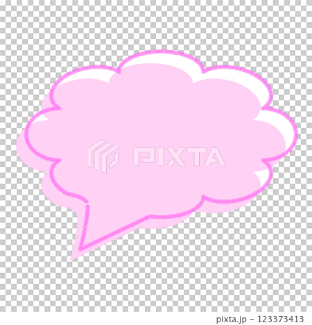 Simple fluffy speech bubble pink Simple fluffy speech bubble pink 123373413