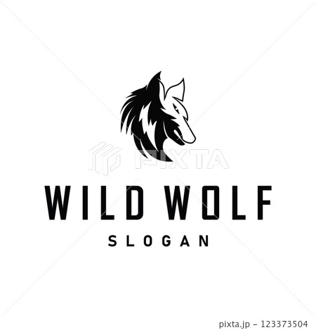 black silhouette design logo wolf wild animal simple illustration template black silhouette design logo wolf wild animal simple illustration template 123373504