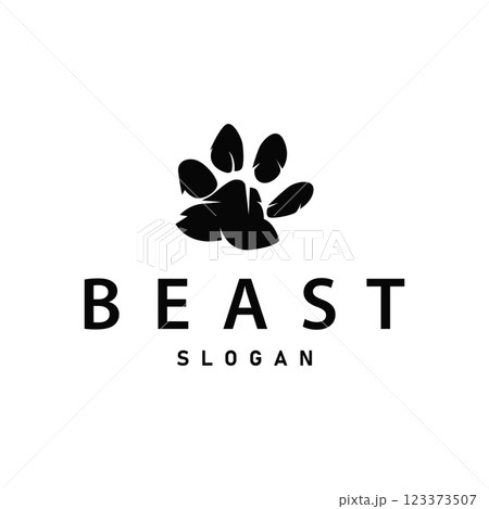 black silhouette design logo wolf wild animal simple illustration template 123373507