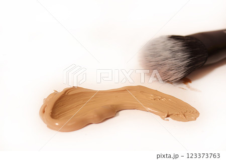 Smear of Cosmetic Foundation on Light Background Smear of Cosmetic Foundation on Light Background 123373763