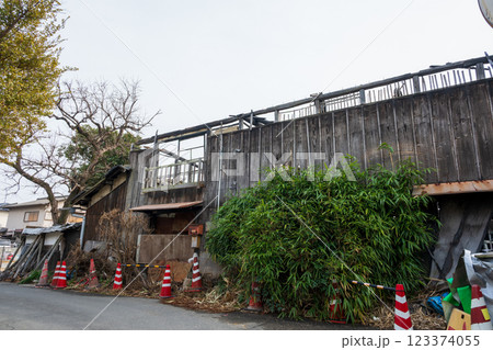 日本の岡山県岡山日本の岡山県岡山市庭瀬の歴史ある美しい風景市庭瀬の歴史ある美しい風景 123374055