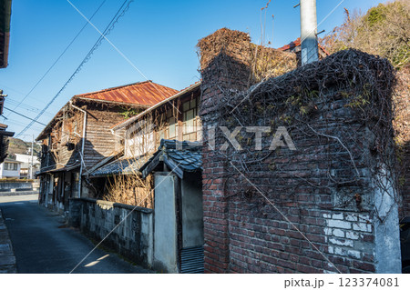 日本の岡山県岡山日本の岡山県岡山市庭瀬の歴史ある美しい風景市庭瀬の歴史ある美しい風景 123374081