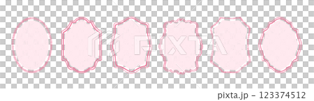 Simple vintage style frame set: Pink retro style frames 123374512