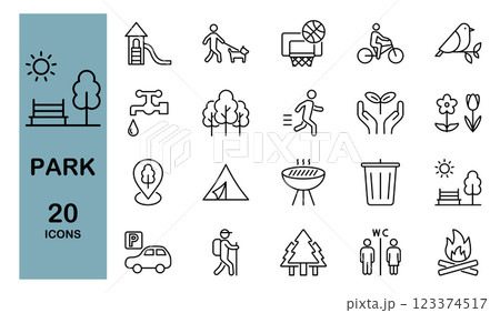 公園に関するアイコンセット　 123374517