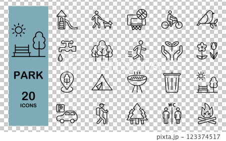 Park icon set 123374517