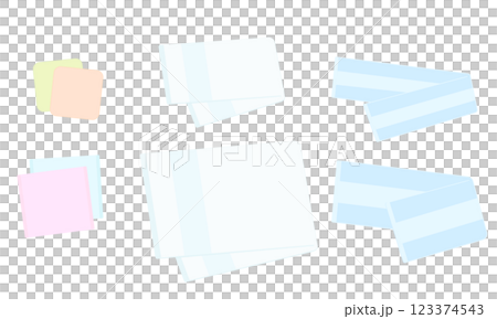 いろいろなタオルのイラスト 123374543