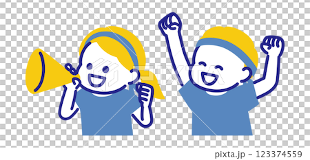Children cheering Children cheering 123374559
