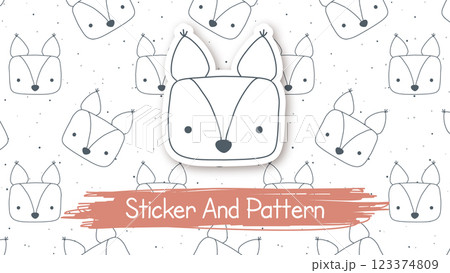 Doodle Squirrel Cartoon Character, Hand Drawn Kids Animal Style, Seamless Pattern, Sticker With Shadow Doodle Squirrel Cartoon Character, Hand Drawn Kids Animal Style, Seamless Pattern, Sticker With Shadow 123374809