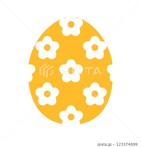 イースターたまご花柄　オレンジ 123374899