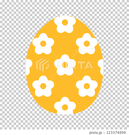 イースターたまご花柄　オレンジ 123374899