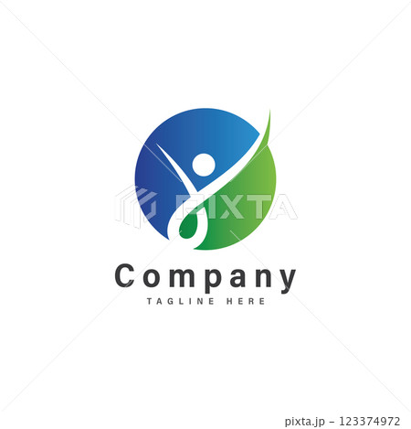 letter v with people logo vector illustration icon 123374972