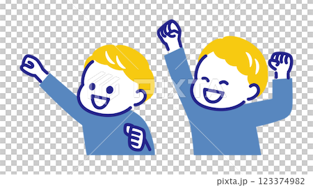 応援をする子どもたち 123374982