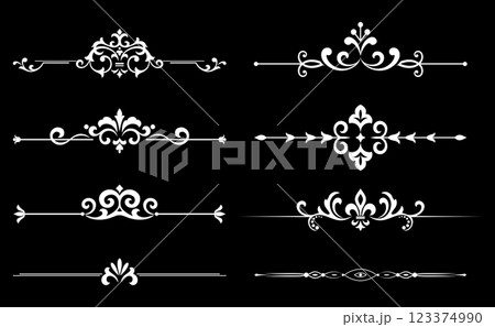 Vintage set. Floral elements for design monograms, invitations, frames, menus and labels. Graphic design of the website, cafes, boutiques, hotels, wedding invitations. 123374990
