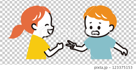 Children playing rock-paper-scissors Children playing rock-paper-scissors 123375153
