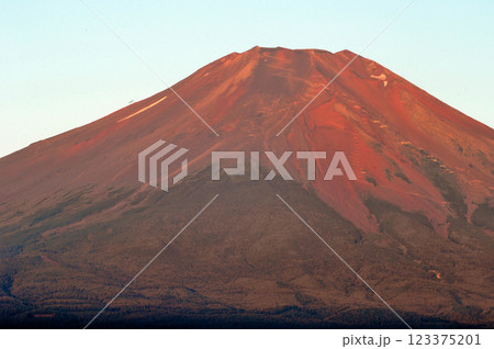 山中湖より快晴の朝赤富士 山中湖より快晴の朝赤富士 123375201