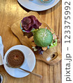 Vegan green burger with beans 123375992