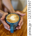 A cup of coffee cappuccino or latte on the table 123375997