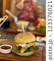 Classic hamburger with cutlet and french fries 123376021