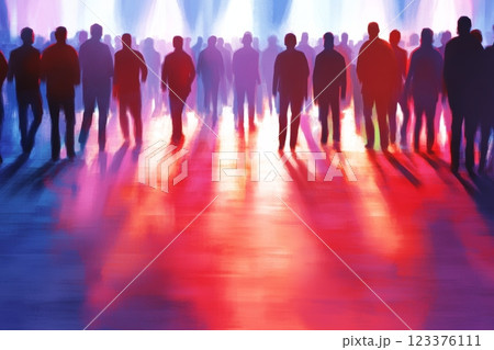 Abstract Silhouettes in Vibrant Light A Study of Colorful Shadows and Human Figures ai generative ai generative 123376111