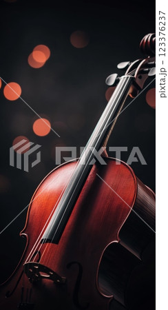 Elegant Violin with Warm Bokeh Lighting Showcasing Musical Craftsmanship ai generative ai generative 123376237