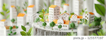 切り株の上の可愛い街並み-4(3D) 切り株の上の可愛い街並み-4(3D) 123377197