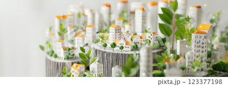 切り株の上の可愛い街並み-4(3D) 切り株の上の可愛い街並み-4(3D) 123377198