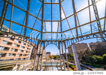 日本の横浜都市景観 横浜市営地下鉄 中川駅(東京都市大横浜キャンパス前)前などを望む 123377445