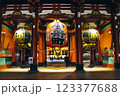 Night light of Sensoji-ji Temple, Asakusa district 123377688