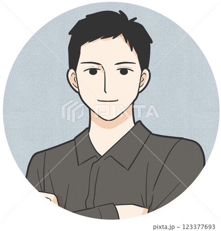 男性の丸いアイコン 123377693