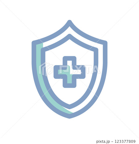 A simple icon that illustrates health protection 123377809