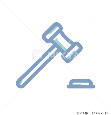 A simple icon that illustrates judicial gavel 123377819
