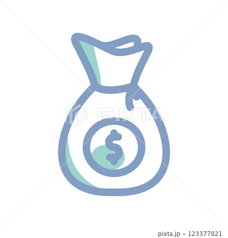 A simple icon that illustrates money bag 123377821