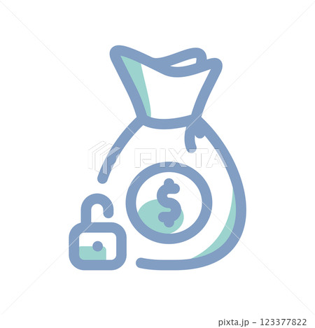 A simple icon that illustrates cash account lockout 123377822