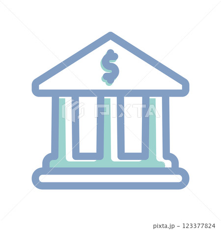 A simple icon that illustrates bank building 123377824