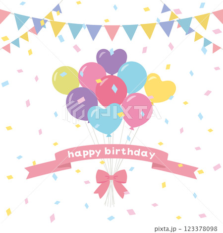 Happy Birthday　風船のバースデーカード 123378098