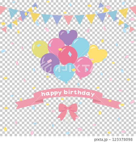 Happy Birthday　風船のバースデーカード 123378098