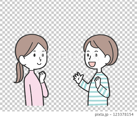 Women who have lively conversations 123378154