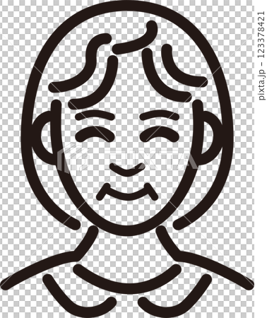Person Female Middle-aged Senior Line Simple Icon Illustration Material 123378421