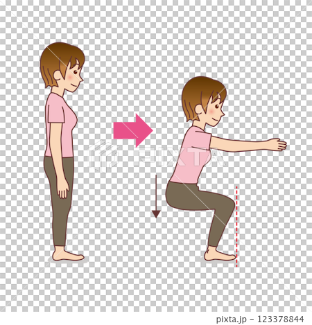 女人做下蹲 123378844