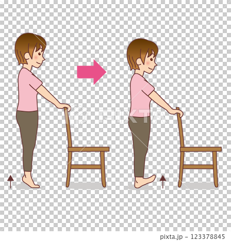 Standing on tiptoes and heels 123378845