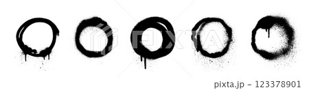 Spray paint circle collection Spray paint circle collection 123378901