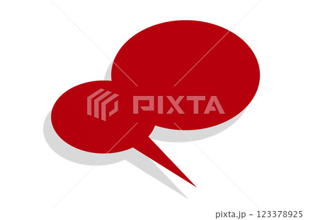 Red paper speech bubbles separated on transparent background Red paper speech bubbles separated on transparent background 123378925