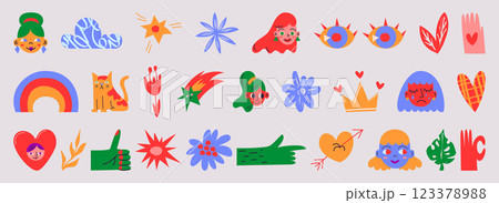 Abstract doodle simple shapes 123378988